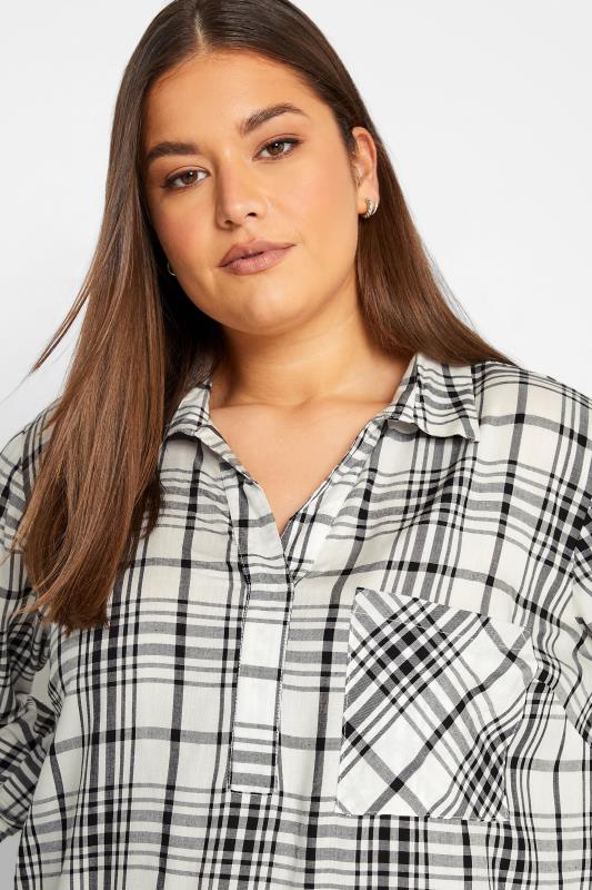 Tall Women's LTS White Check Overhead Shirt | Long Tall Sally 4