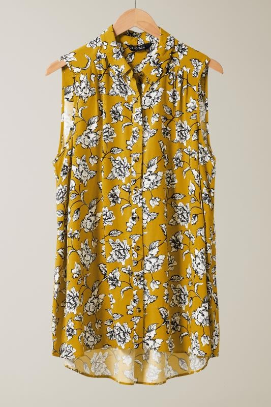 EVANS Plus Size Yellow Floral Print Tunic | Evans 5