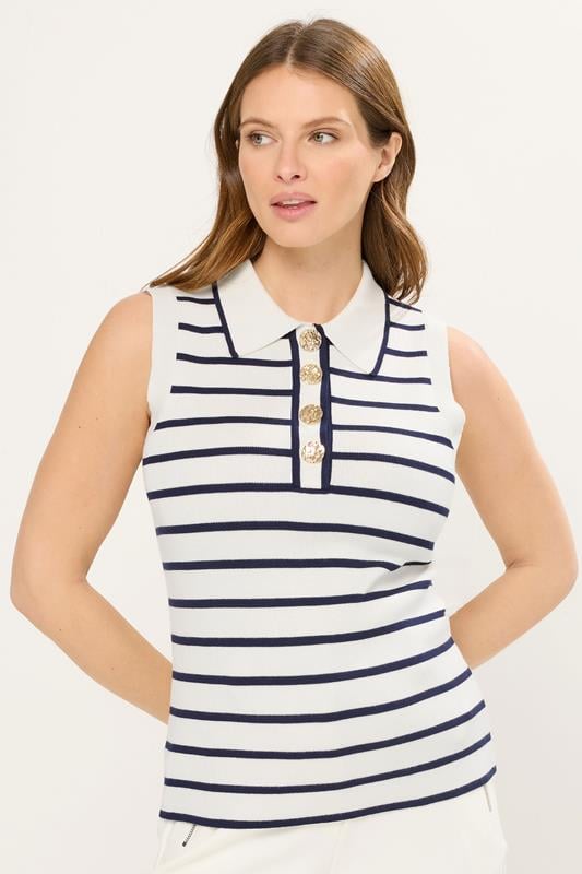 STAR Cream Stripe Knitted Vest