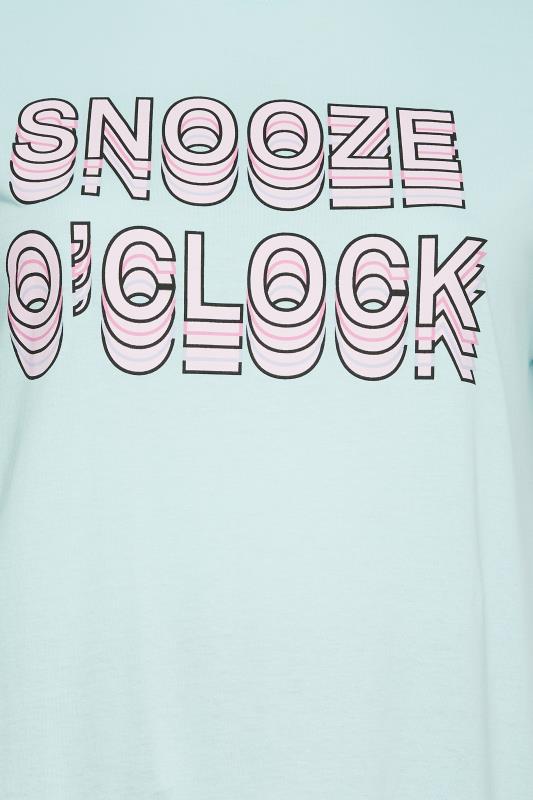 YOURS Curve Light Blue 'Snooze O'Clock' Dalmatian Print Pyjama Set | Yours Clothing  4