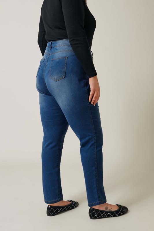 EVANS Plus Size Curve Fit Blue Mid Wash Skinny Jeans | Evans 4