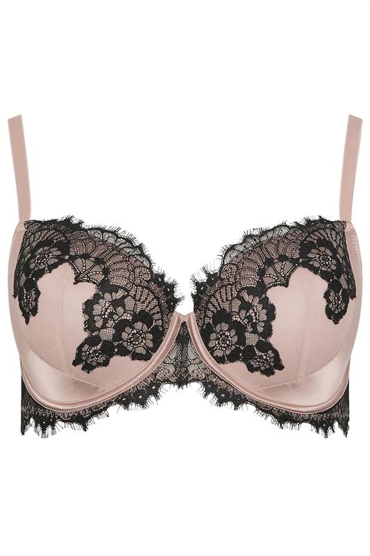 YOURS Curve Blush Pink Lace Trim Underwired Bra | Yours Clothing 5
