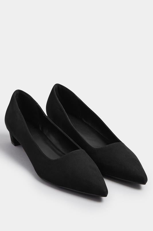 LTS Black Pointed Block Court Heel