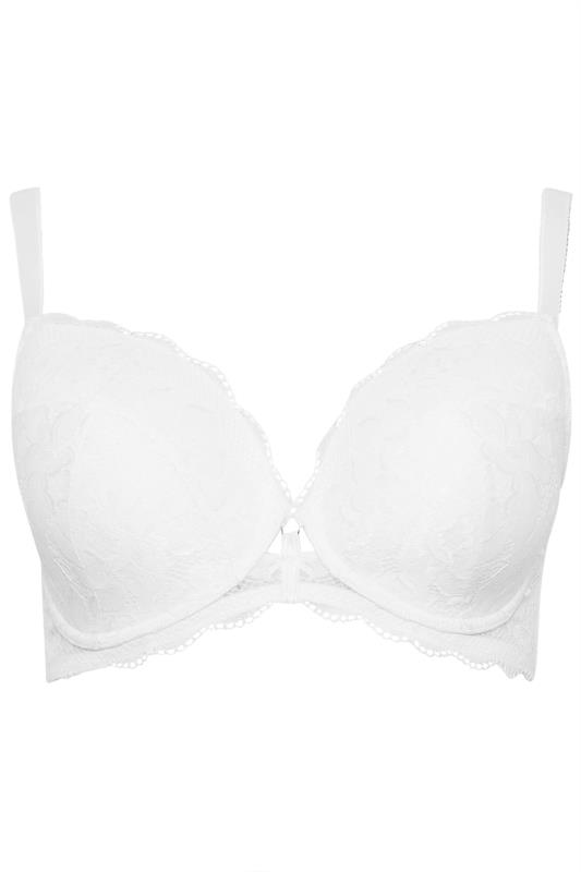 YOURS Plus Size White Lace Padded Plunge Bra | Yours Clothing  4