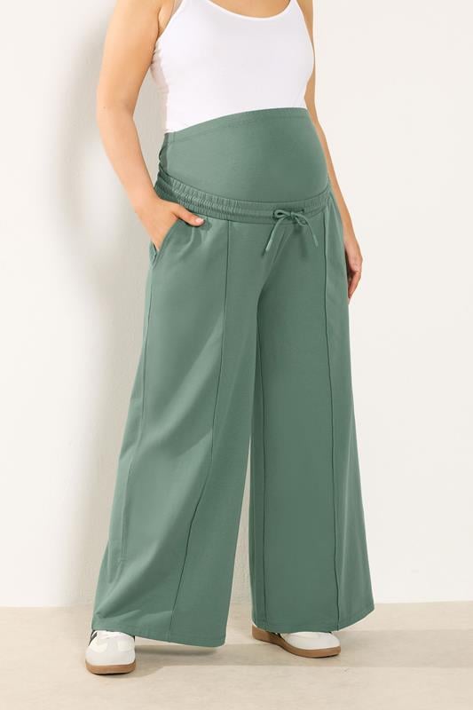 Plus Size  BUMP IT UP MATERNITY Curve Green Wide Leg Joggers