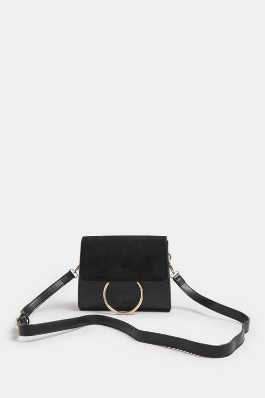 Black Ring Detail Cross Body Bag | Yours Clothing 2