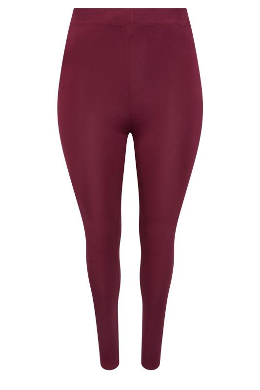 YOURS Plus Size Burgundy Red Leggings | Yours Clothing  4