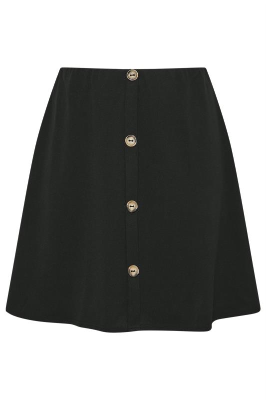 YOURS LONDON Plus Size Black Button Front Scuba Skirt | Yours Clothing  5