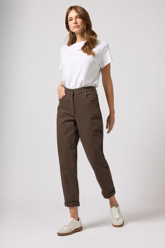 M&Co Chocolate Brown Mom Jeans | M&Co 2
