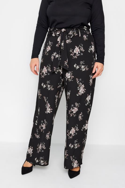JYYYBF Women High Waisted Flare Pants Slim Trousers Female Plus Size Retro  Floral Print Bottoms Brown M - Walmart.com