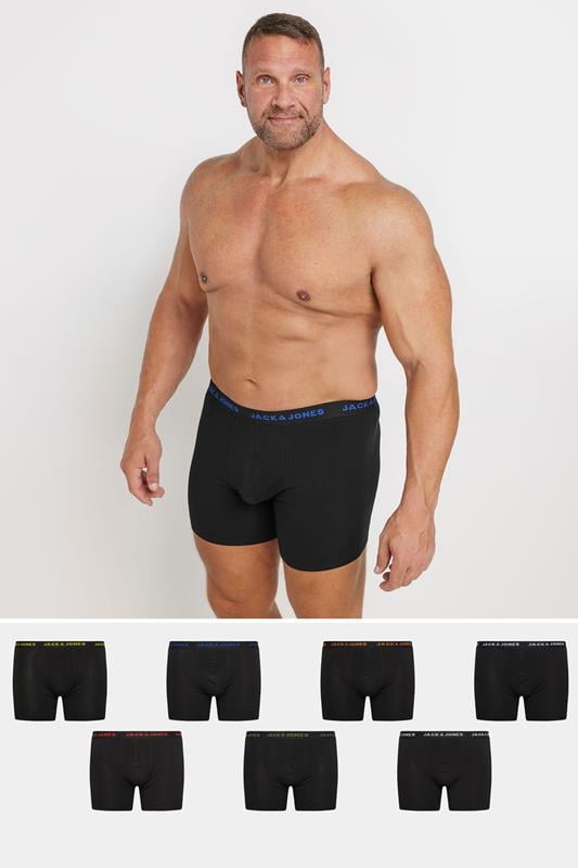  JACK & JONES Big & Tall Black 7 Pack Basic Boxers