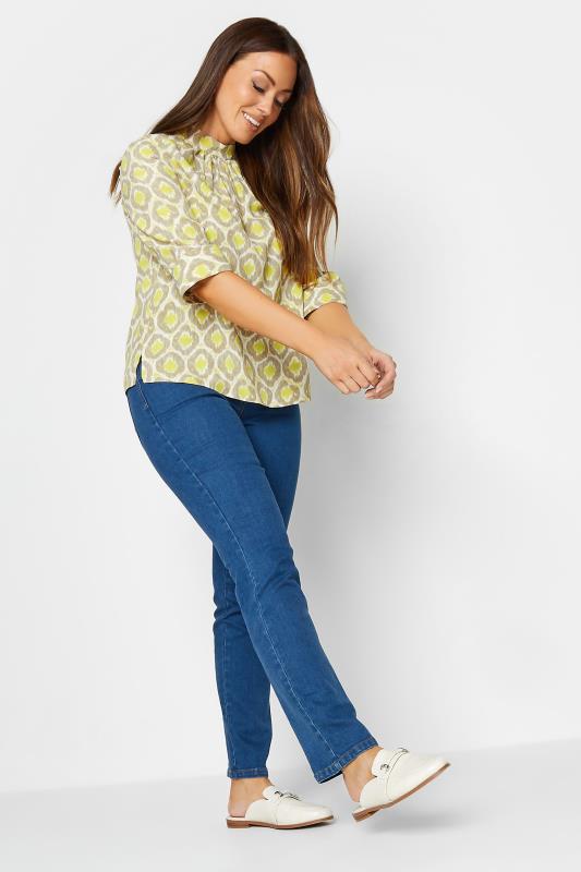 M&Co Green Geometric Print High Neck Blouse | M&Co 2