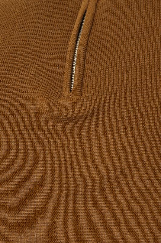 BadRhino Big & Tall Monks Robe Brown Milano Quarter Zip Jumper | BadRhino 3