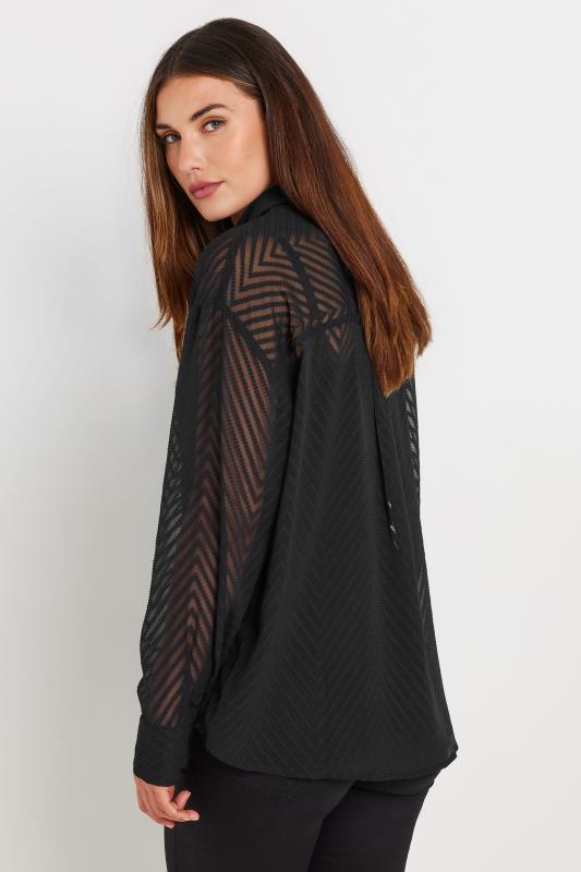 LTS Tall Black Shadow Stripe Long Sleeve Shirt | Long Tall Sally 4