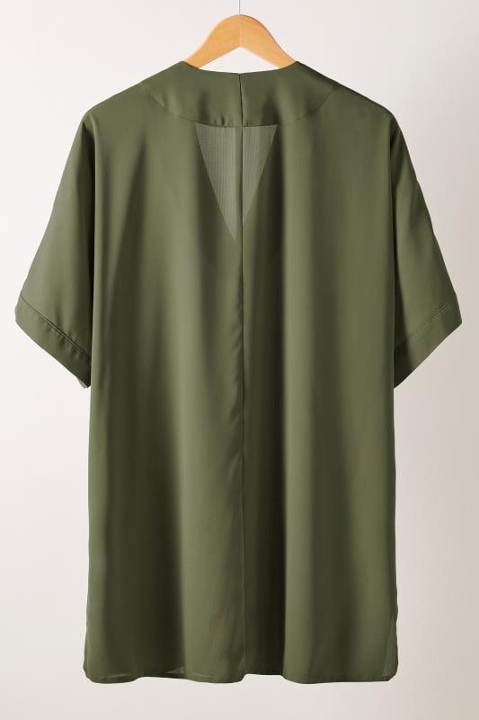 EVANS Plus Size Khaki Green Pleat Front Blouse | Evans 6