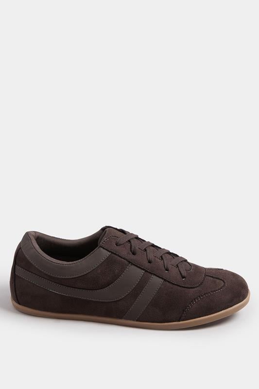 LTS Chocolate Brown Padded Retro Trainers In Standard Fit | Long Tall Sally 2