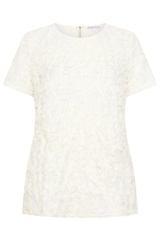 YOURS LONDON Plus Size White Textured Abstract Blouse | Yours Clothing 5