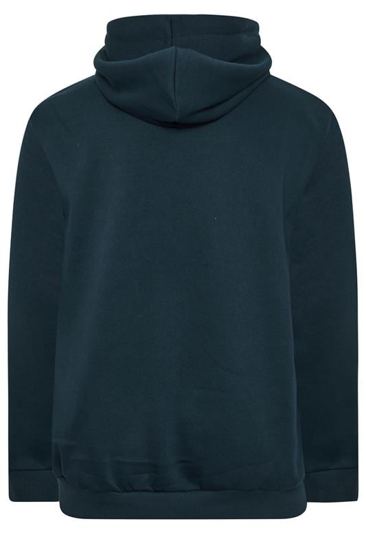JACK & JONES Big & Tall Navy Blue Plain Hoodie | BadRhino 4