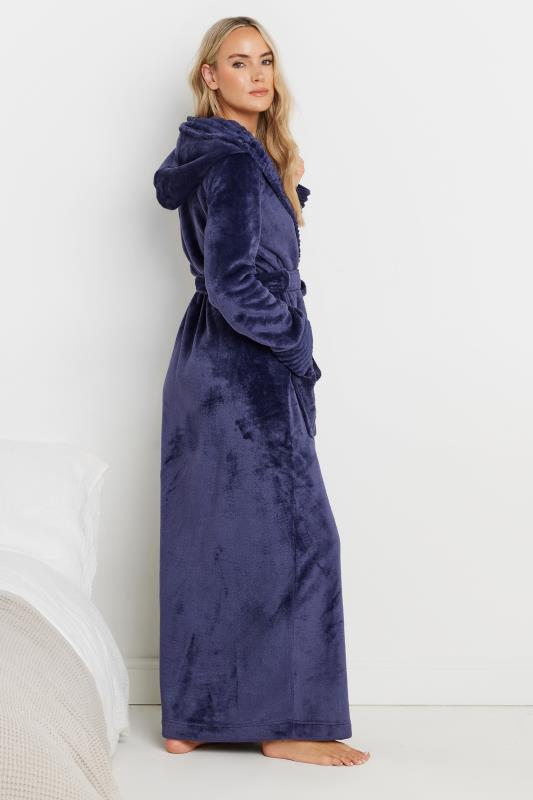 LTS Tall Purple Ribbed Trim Dressing Gown | Long Tall Sally 3