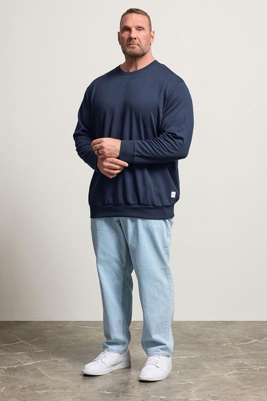 JACK & JONES Navy Blue Crew Sweatshirt | BadRhino 1