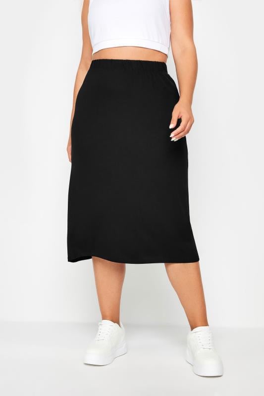 Plus Size  YOURS Curve Black Midi Tube Skirt