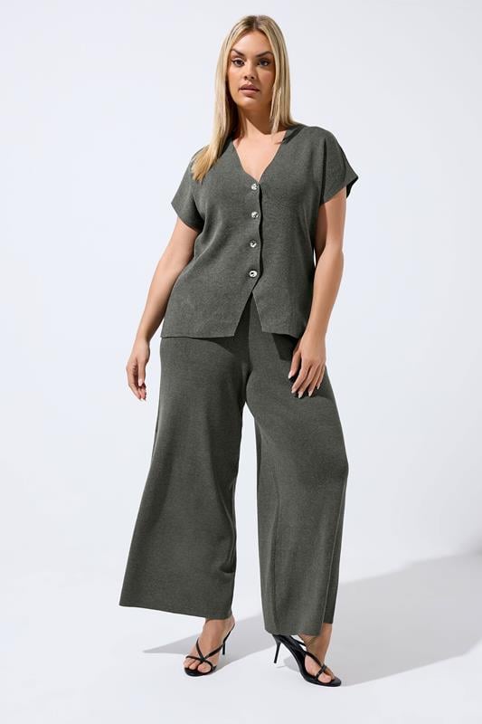  LIMITED COLLECTION Curve Grey Knitted Trousers