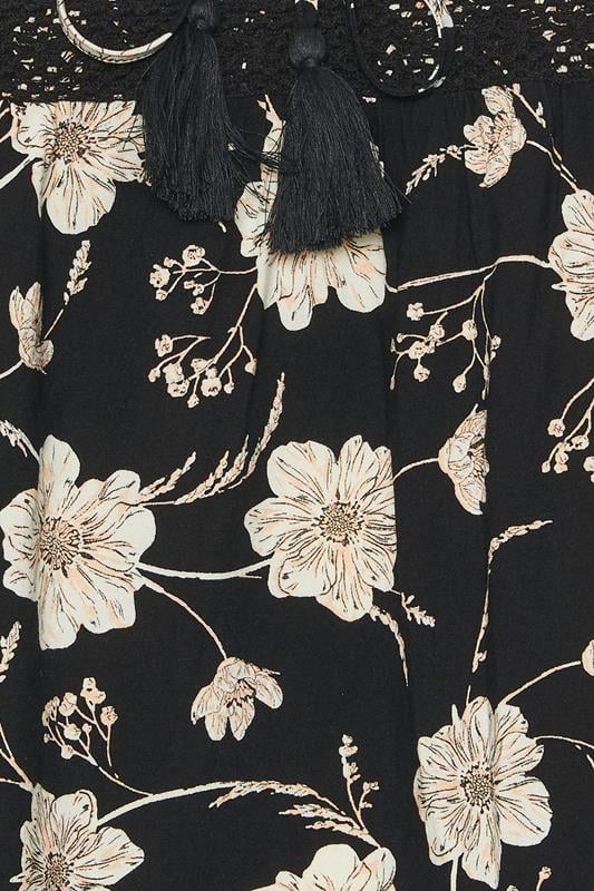 YOURS Plus Size Black Floral Crochet Trim Blouse | Yours Clothing 7