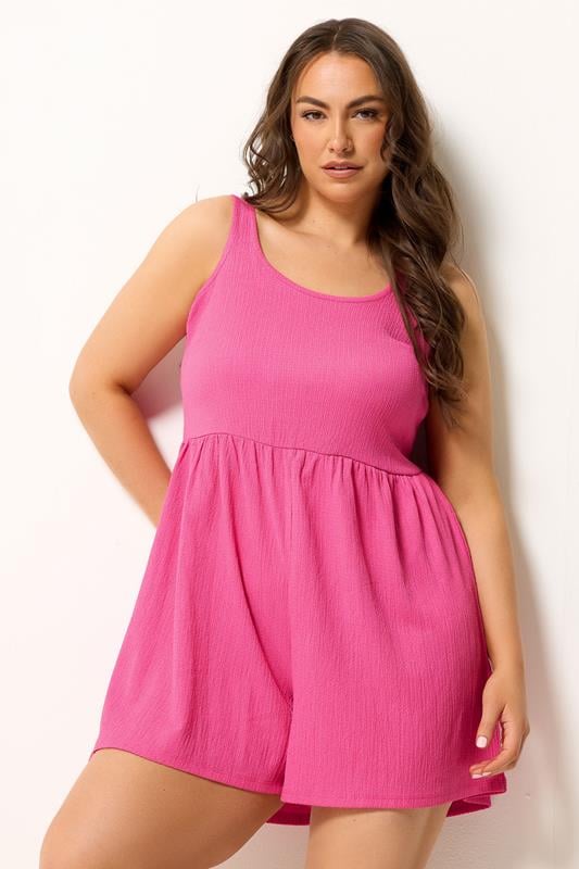  YOURS Curve Hot Pink Playsuit