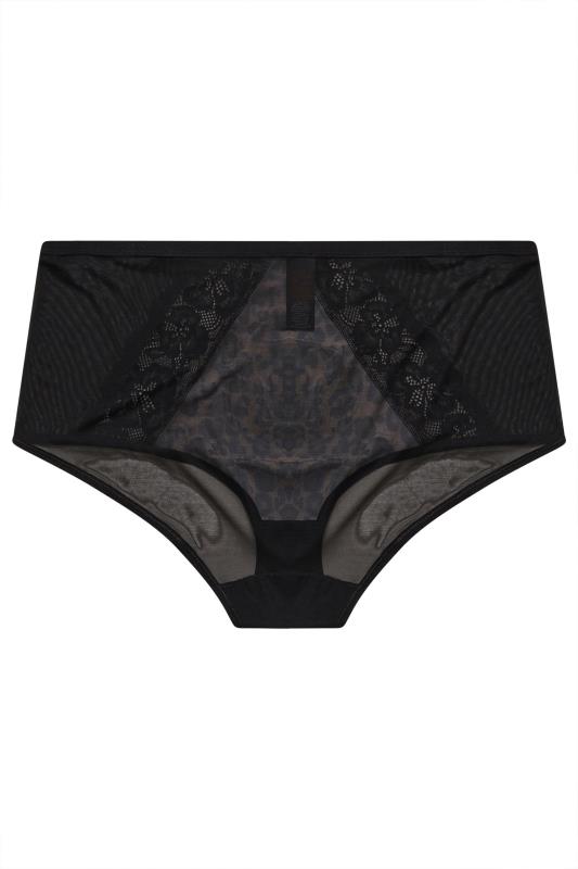 YOURS Plus Size Natural Brown Leopard Print Satin Briefs | Yours Clothing 6