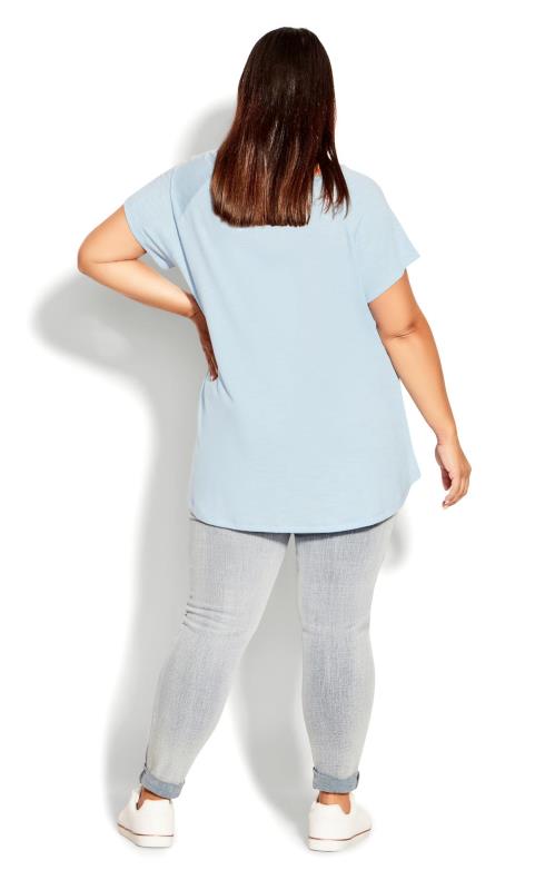 Evans Light Blue 3 Bar V-Neck Top 6