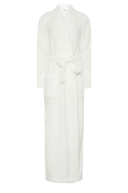 LTS Tall Ivory White Waffle Maxi Dressing Gown | Long Tall Sally 5