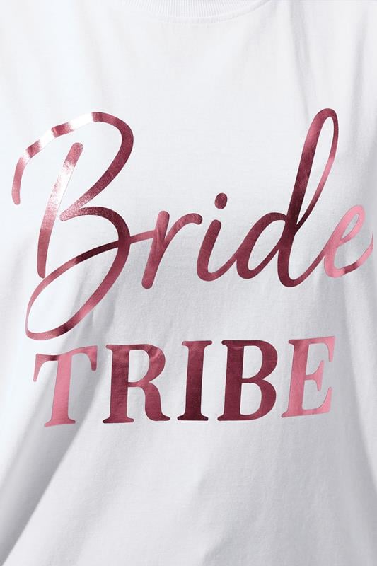 LIMITED COLLECTION Plus Size White 'Bride To Be' Metallic T-Shirt | Yours Clothing 5