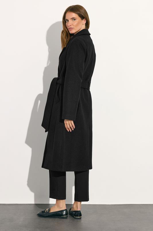 M&Co Black Button Up Wrap Coat | M&Co 3