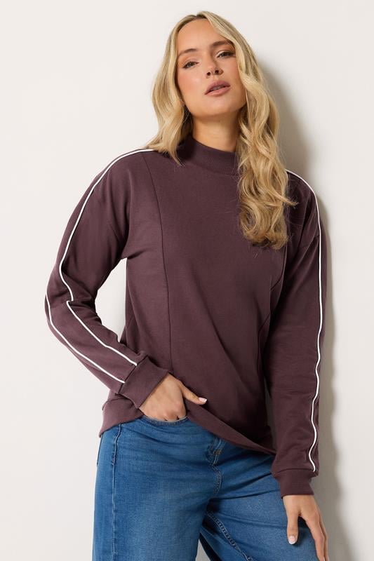 LTS Tall Women's Purple High Neck Sweatshirt | Long Tall Sally 1
