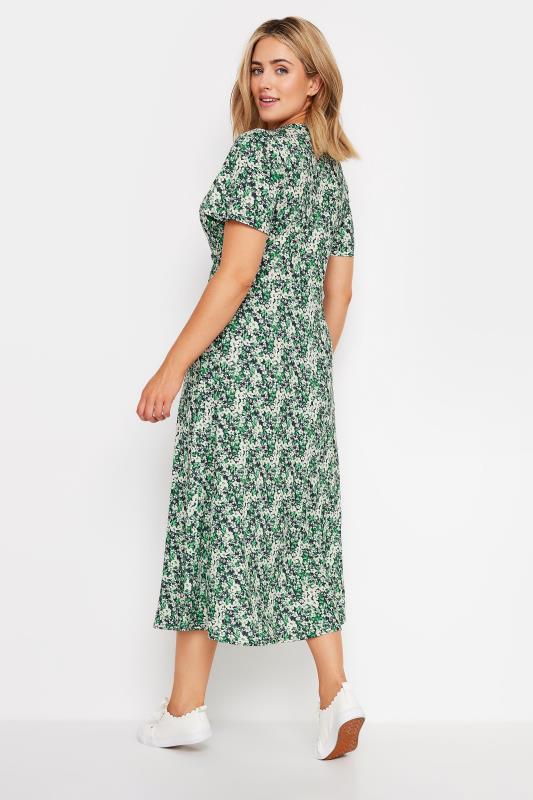 M&Co Green Ditsy Floral Print Twist Front Jersey Dress | M&Co 5