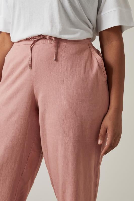 Cropped Linen Blend Rose Trouser  4