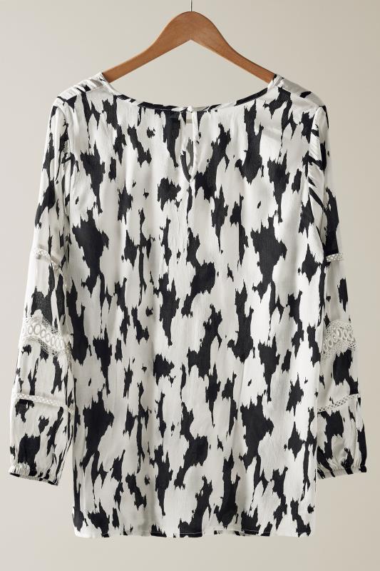 EVANS Plus Size Black & White Abstract Print Top | Evans  6