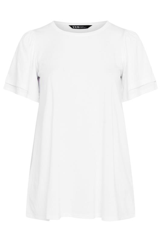 YOURS Plus Size White Double Angel Sleeve T-Shirt | Yours Clothing  5