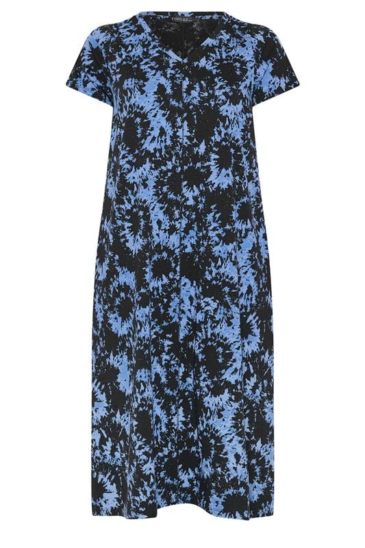 EVANS Plus Size Black Tie Dye Cotton Dress | Evans 5