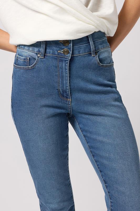 M&Co Mid Wash Blue Lift & Shape Kick Flare Jeans | M&Co 2