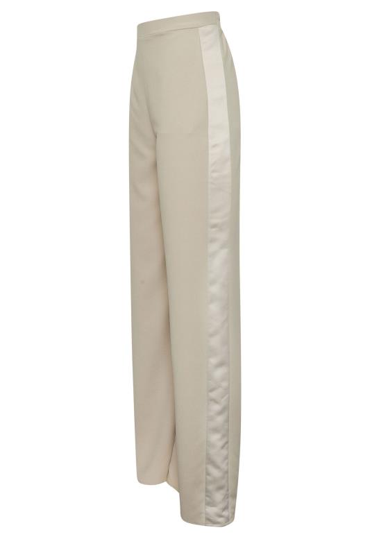 LTS Tall Women's Stone Brown Satin Side Stripe Trousers | Long Tall Sally 8