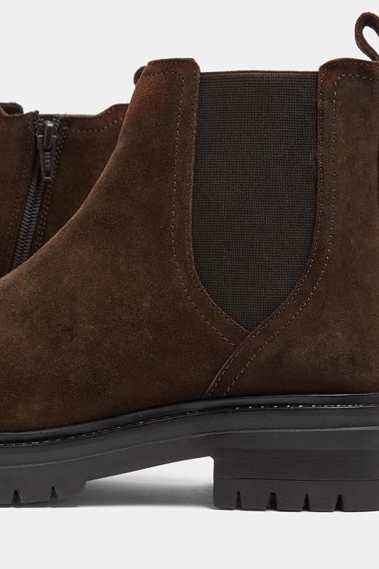 Chocolate Brown Suede Chelsea Boots In Wide E Fit | Yours Clothing 5