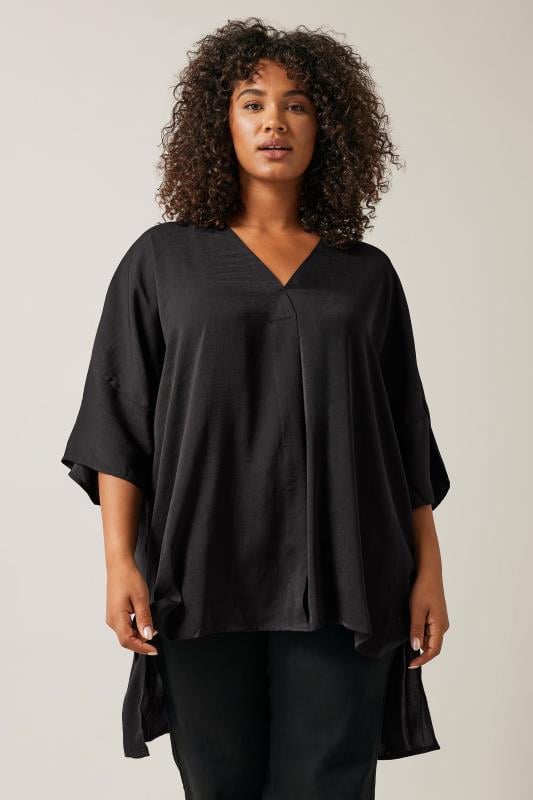 Evans Black Moment Plain Pleat Top 1