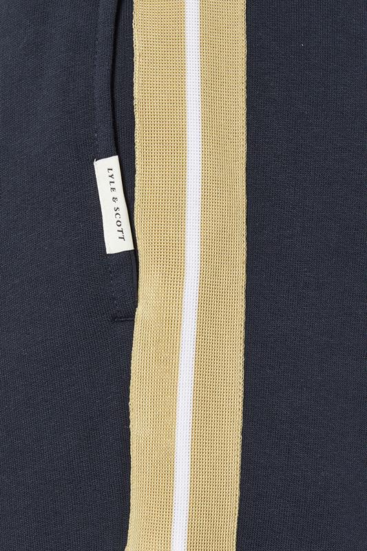 LYLE & SCOTT Big & Tall Navy Blue Contrast Taped Sweat Shorts | BadRhino 4