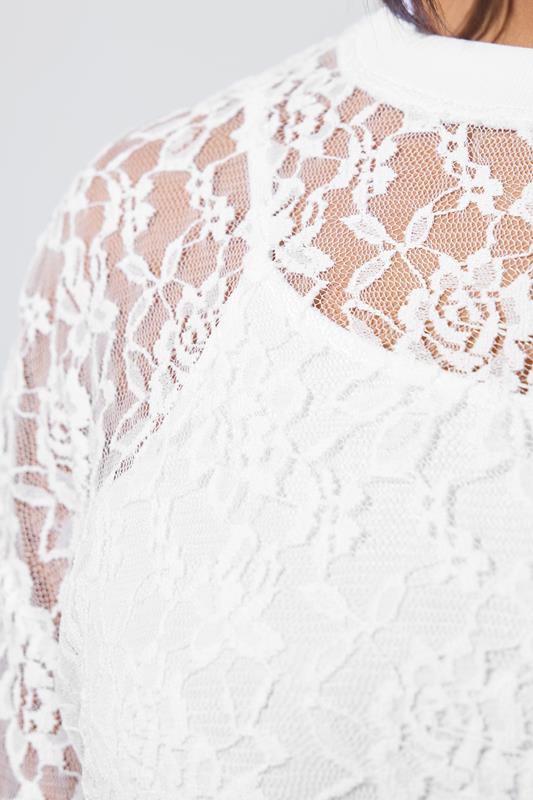 LIMITED COLLECTION Plus Size White Lace T-Shirt | Yours Clothing 4