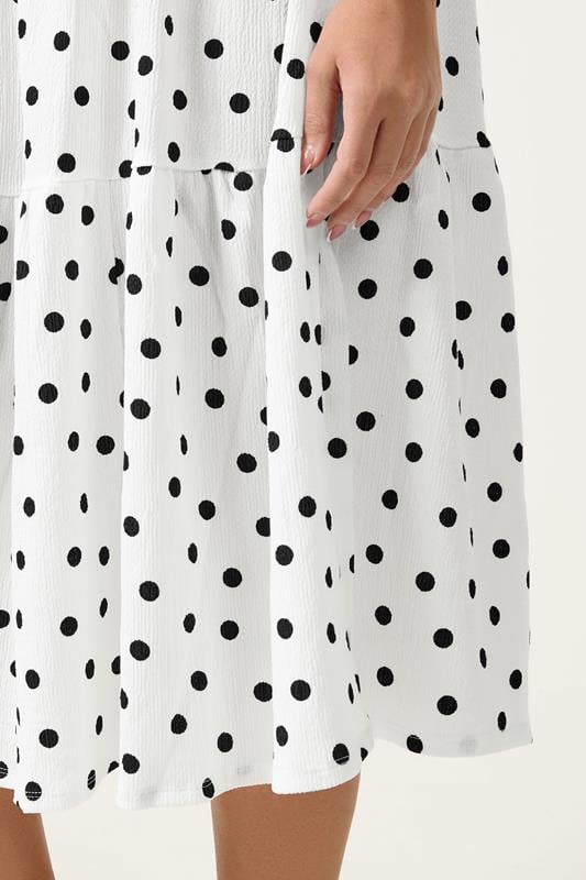 YOURS Plus Size White Polka Dot Tiered Maxi Dress | Yours Clothing 5