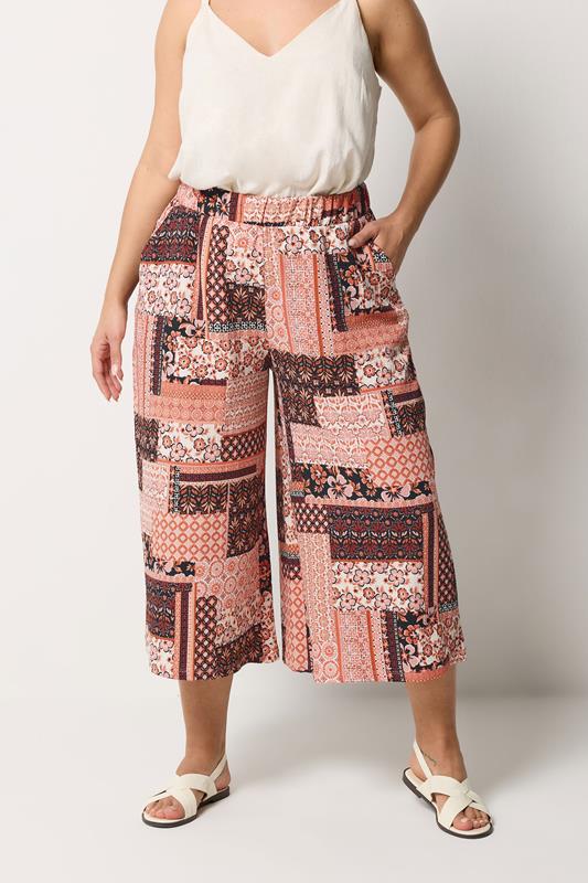  YOURS Curve Orange Paisley Culottes