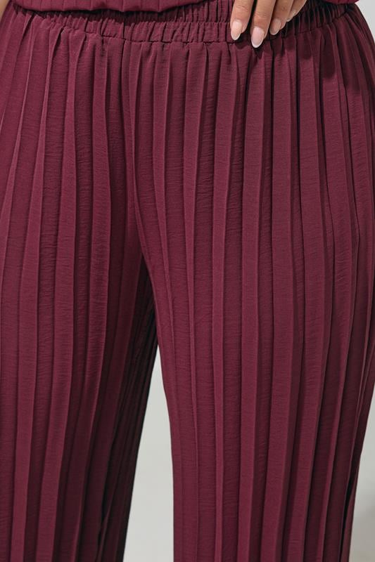 YOURS LONDON Plus Size Purple Pleated Trousers | Yours Clothing 4