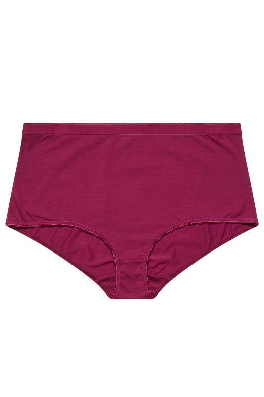 YOURS 5 PACK Plus Size Pink & Black Stretch Cotton Full Briefs | Yours Clothing  8