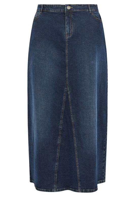 YOURS Plus Size Dark Blue Stretch Denim Maxi Skirt | Yours Clothing 6